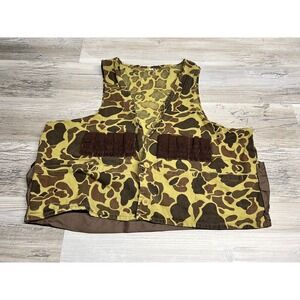 Vintage 80s 90s Hunting Vest Duck‎ Camo Shooting Game Pouch Men's XL